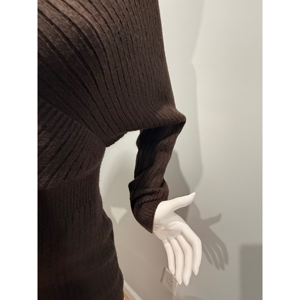 Commense Criss Cross Cinched Sweater Dress Brown size XS - Picture 4 of 8